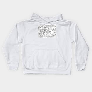 Abstract Coloring page inspired by zentangle Kids Hoodie